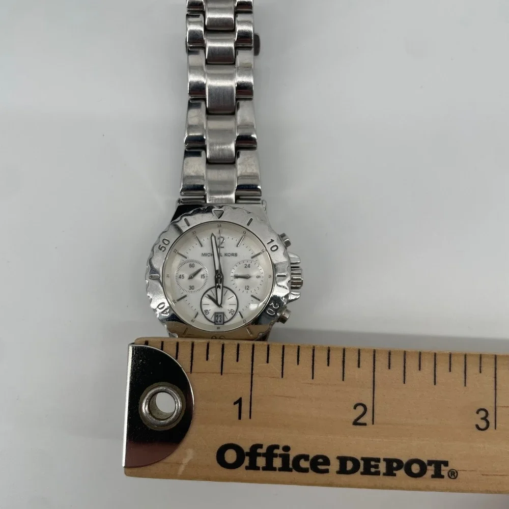 Michael Kors Watch Women OS Silver MK-5498 Chronograph Stainless Steel Bracelet
